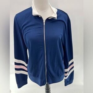 No Boundaries Long Sleeve Zip Front Jacket Lightweight Blue Size XLarge